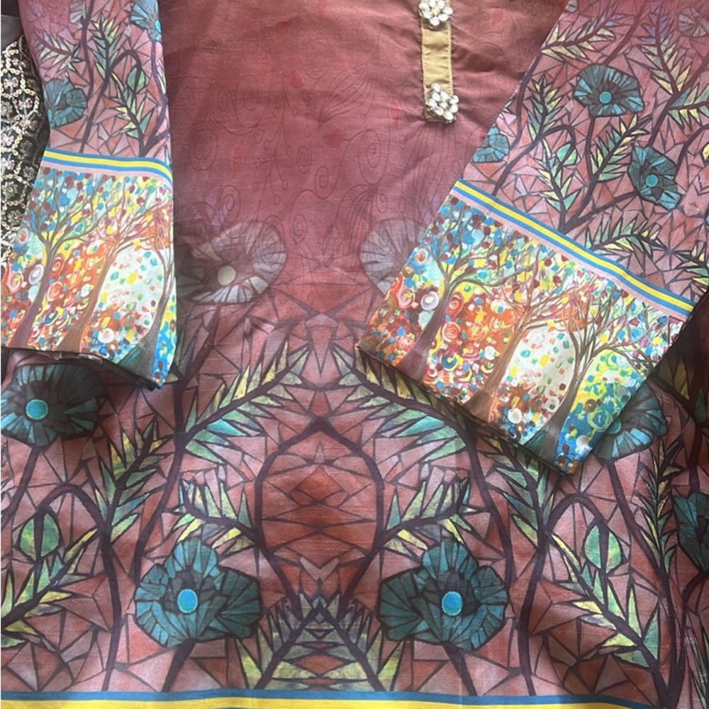 Colorful Patterned Long Sleeve Top